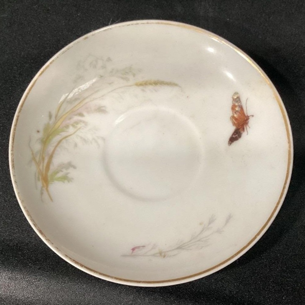 Haviland Limoges Meadow Visitors Teacup & Saucer, Two Piece Set Butterfly Design - Picture 9 of 17